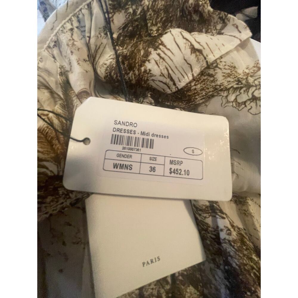 Sandro Paris Safari Toile Ruffle Midi Dress - Picture 7 of 11